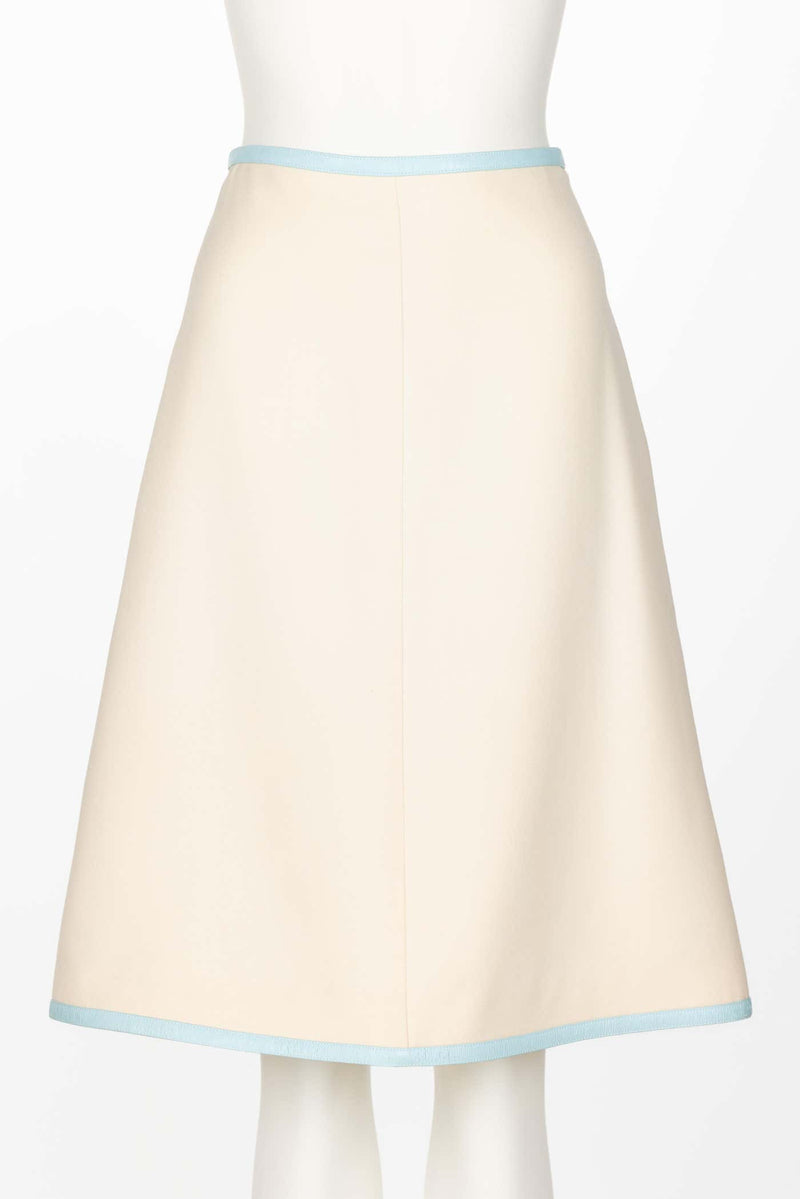 Vintage Courrèges Paris Baby Blue Creme Cropped Top and Skirt Set