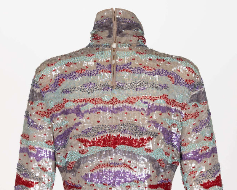 Giorgio Armani Beaded High Neck Top