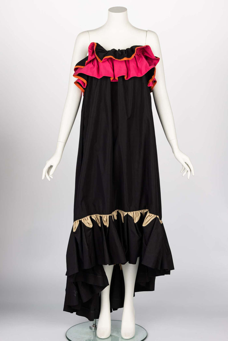 Yves Saint Laurent YSL Runway Balck & Pink Flamenco Dress, Spring 2011