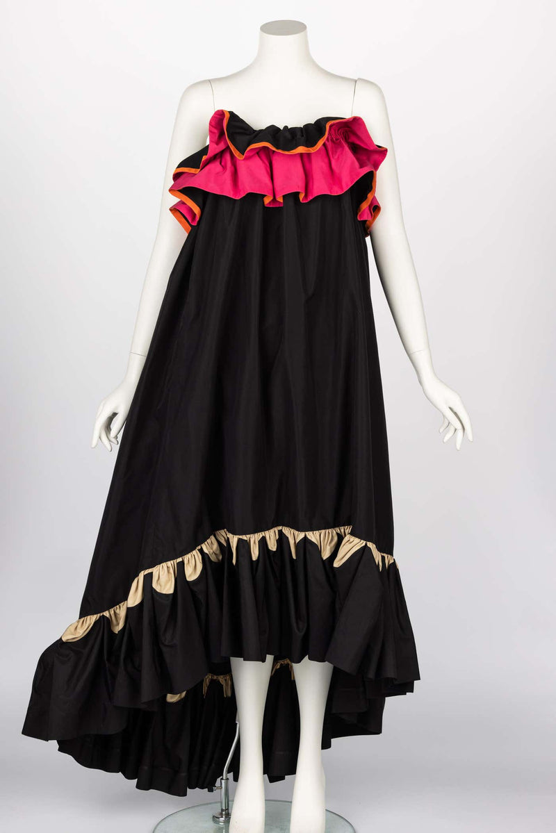 Yves Saint Laurent YSL Runway Balck & Pink Flamenco Dress, Spring 2011