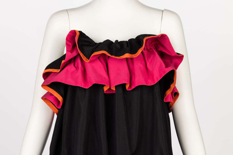 Yves Saint Laurent YSL Runway Balck & Pink Flamenco Dress, Spring 2011