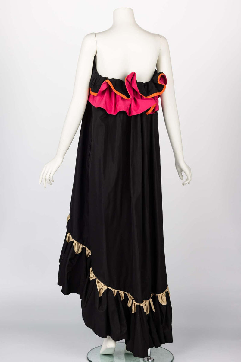 Yves Saint Laurent YSL Runway Balck & Pink Flamenco Dress, Spring 2011