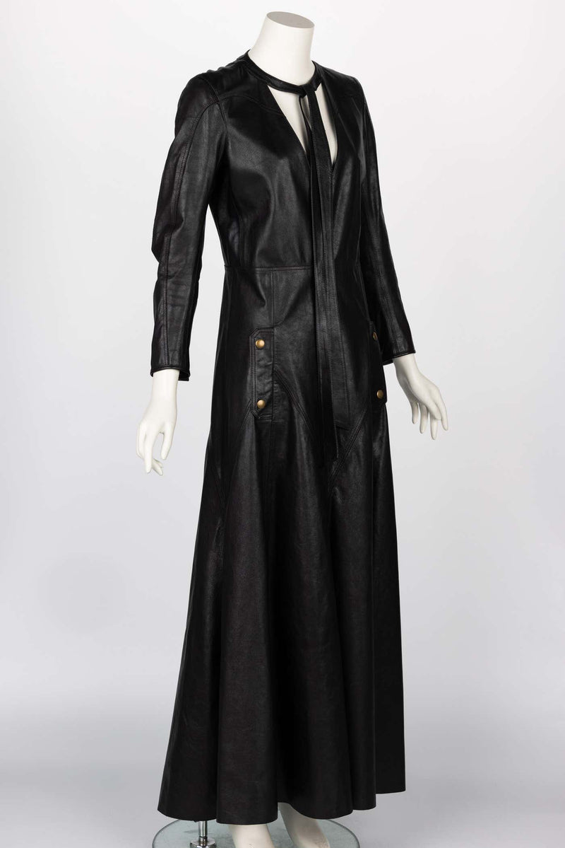 Chloe Fall 2016 Black Leather Maxi Dress Runway Look #42 Basha Gold Chloe Fall 2016 Black Leather Maxi Dress Runway Look #42 Basha Gold