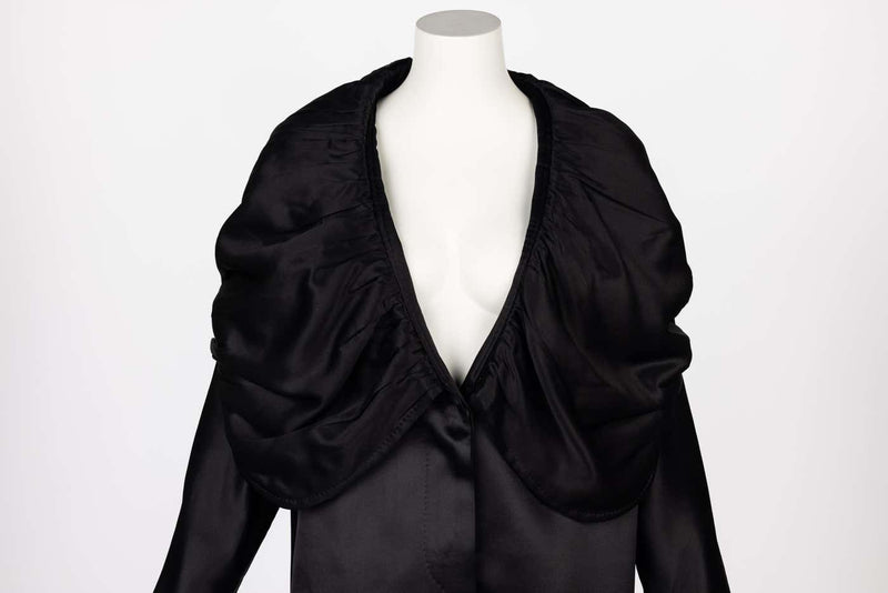 Dries Van Noten Black Silk Wool Coat Fall 2000 Runway
