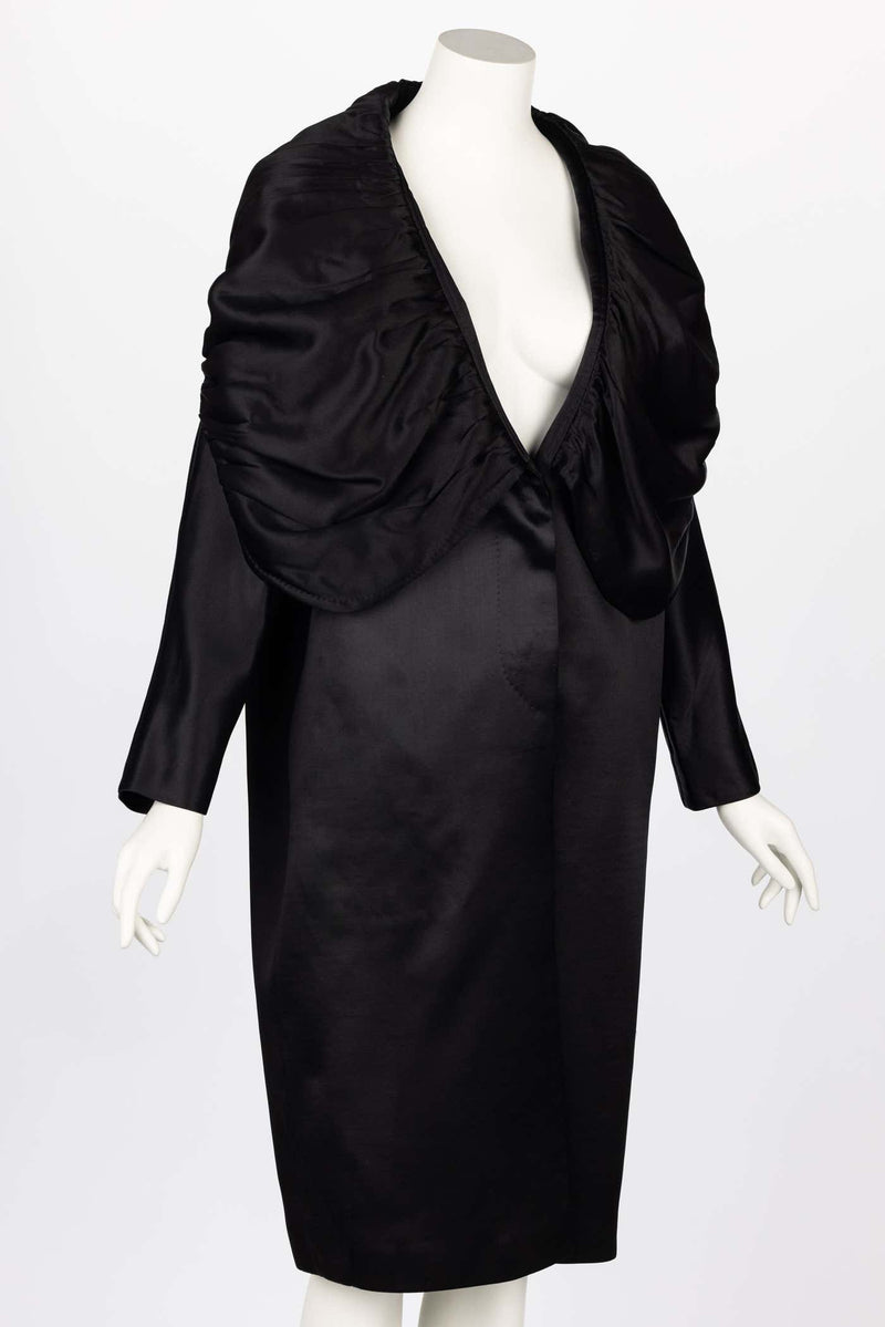 Dries Van Noten Black Silk Wool Coat Fall 2000 Runway