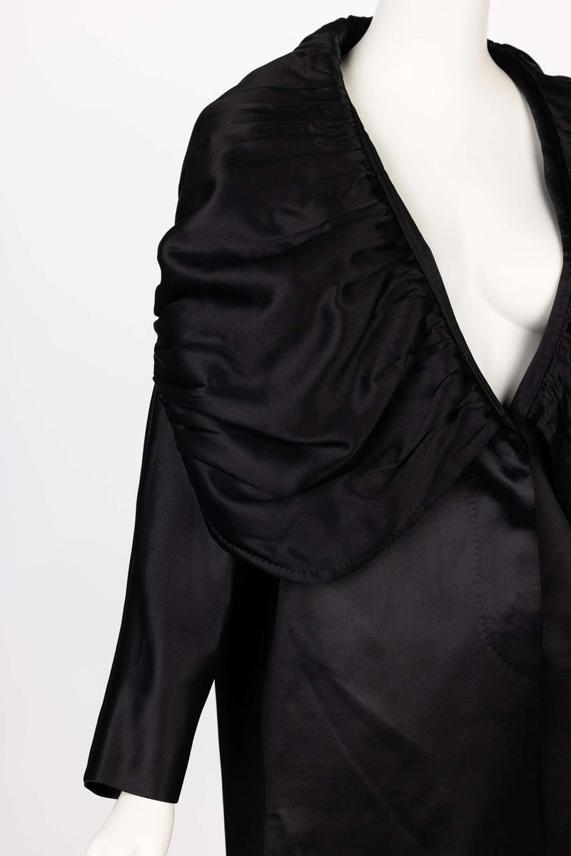 Dries Van Noten Black Silk Wool Coat Fall 2000 Runway