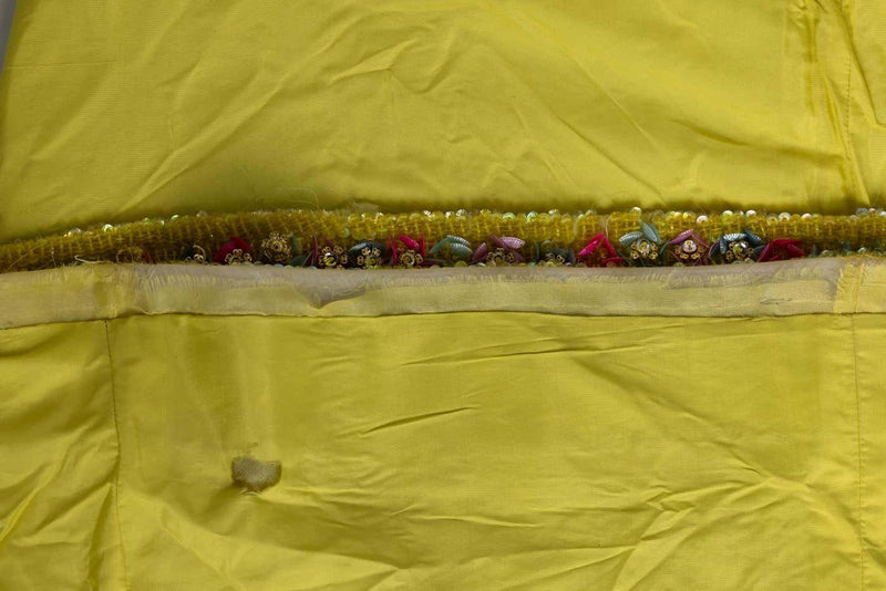 Extraordinary 1960s Unlabeled Yellow Beaded & Sequins Embellished Dress