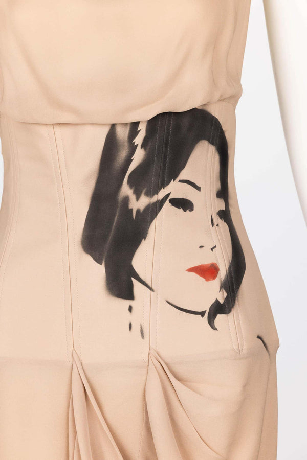 Chloé Stella McCartney F/W 2001 Draped Silk Face Corset Dress