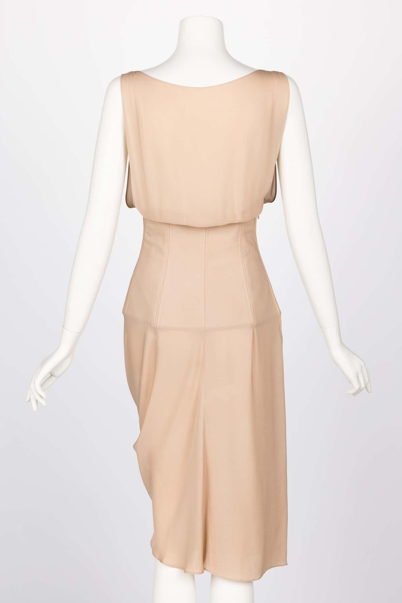 Chloé Stella McCartney F/W 2001 Draped Silk Face Corset Dress – Basha Gold
