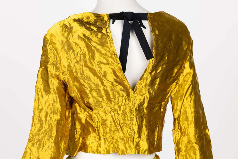 Prada Gold Metal Jacket Top & Skirt Set Spring 2009