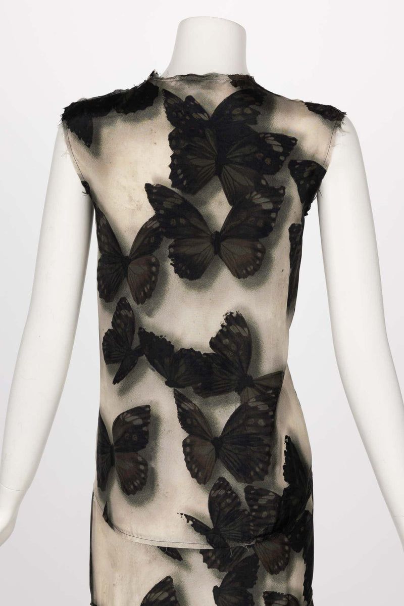 Lanvin Alber Elbaz F/W 2013 Silk Butterfly Print Fishtail Dress