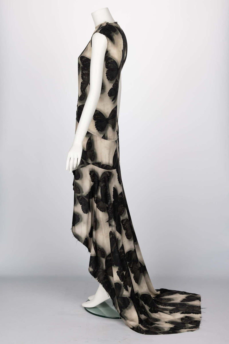 Lanvin Alber Elbaz F/W 2013 Silk Butterfly Print Fishtail Dress