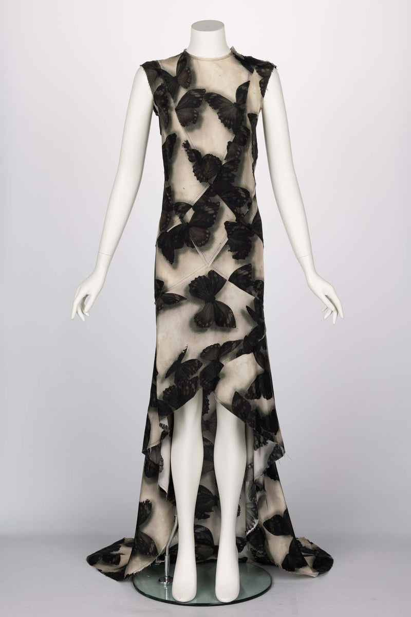 Lanvin Alber Elbaz F/W 2013 Silk Butterfly Print Fishtail Dress