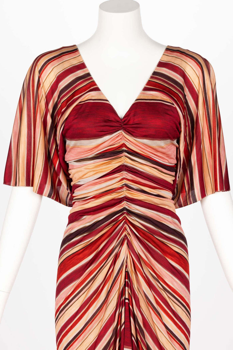 Marc Jacobs Spring 2011 Red & Pink Striped Silk Dress