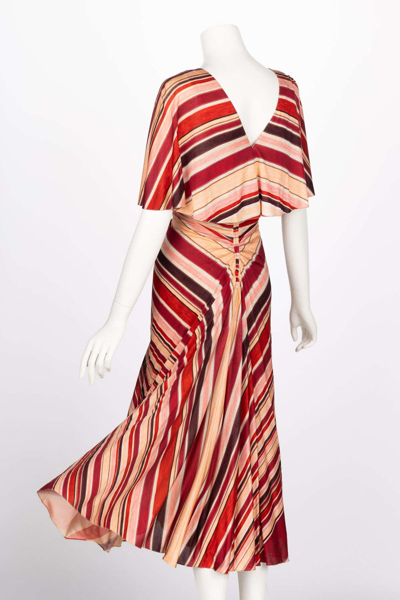 Marc Jacobs Spring 2011 Red & Pink Striped Silk Dress