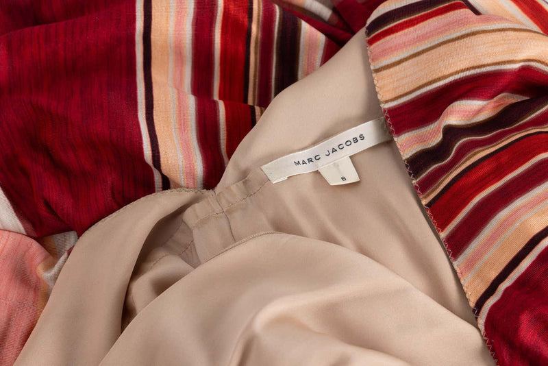 Marc Jacobs Spring 2011 Red & Pink Striped Silk Dress