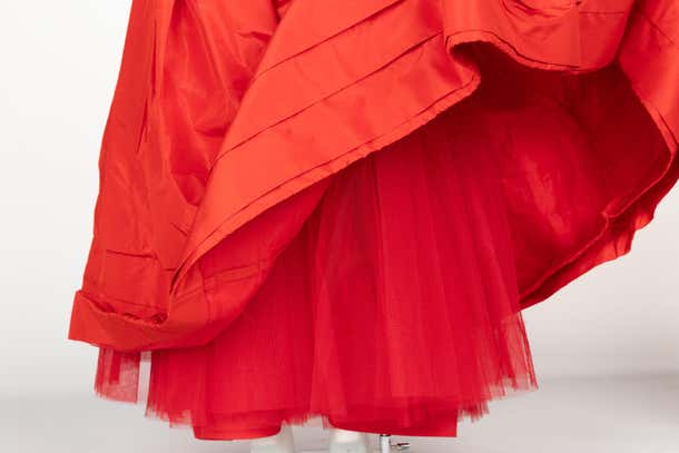 Sensational Scaasi 1980s Red Off The Shoulder Dress