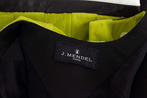 J. Mendel Chartreuse Green Fur & Leather Coat