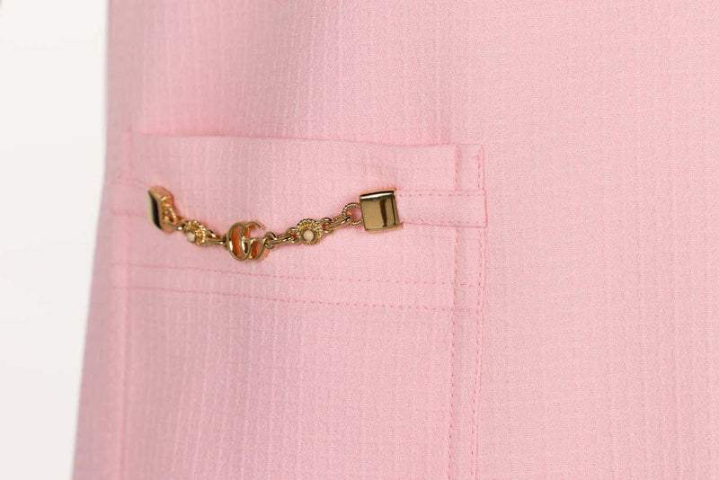 Gucci Pink Textured Chain Trim Mini Dress New w/ Tags