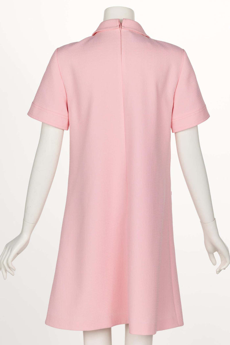 gucci pink mini dress Gucci Pink Monogram Jacquard Knit Crew Neck Mini Dress M