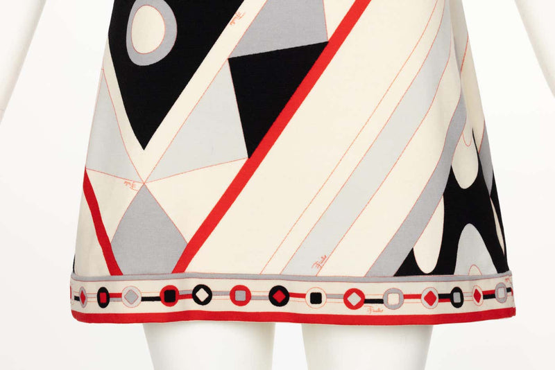 Vintage Pucci Wool Geometric Print Mini Dress