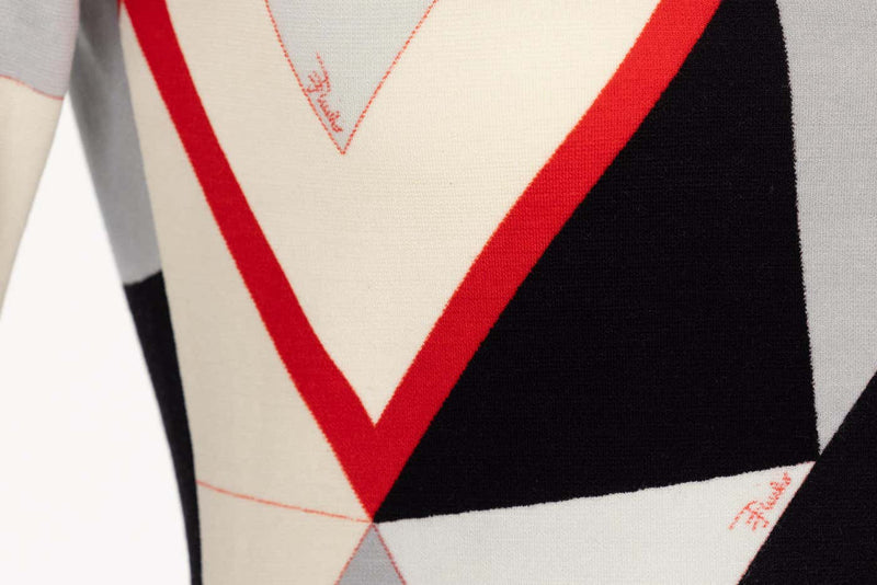Vintage Pucci Wool Geometric Print Mini Dress