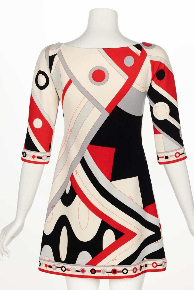 Vintage Pucci Wool Geometric Print Mini Dress