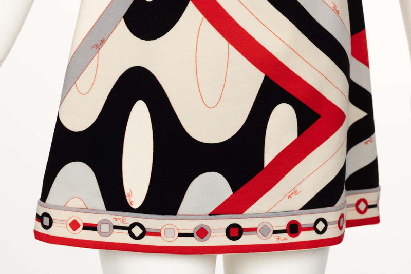 Vintage Pucci Wool Geometric Print Mini Dress