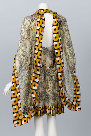 Prada Resort 2010 Silk Multi-Style Open Back Mini Dress