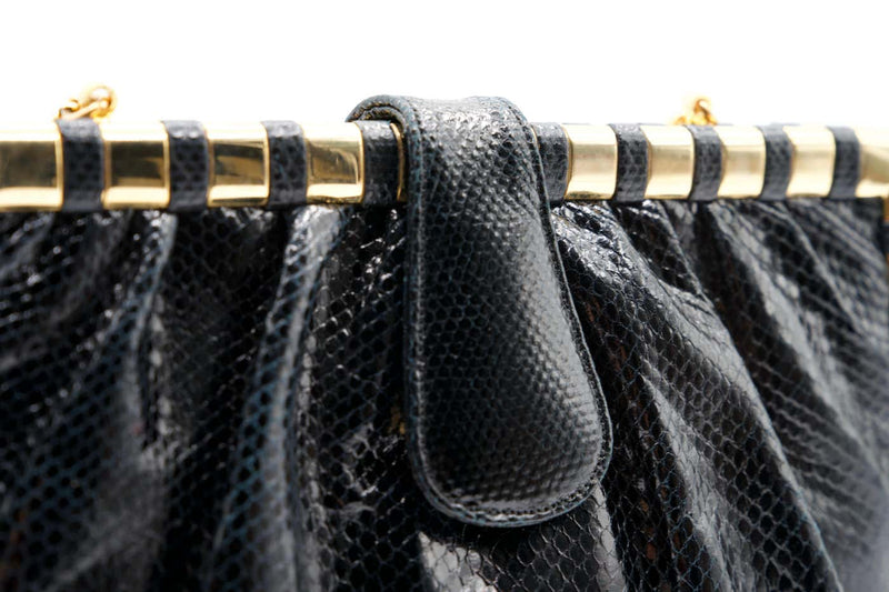 Vintage Judith Black Karung Gold Chain Bag