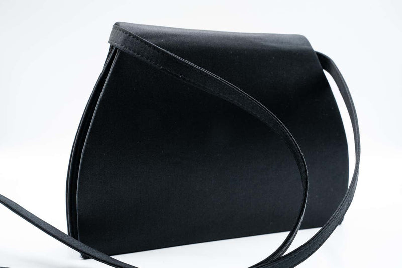 Paloma Picasso Balck Satin Colorful Silk Cabachon Bag