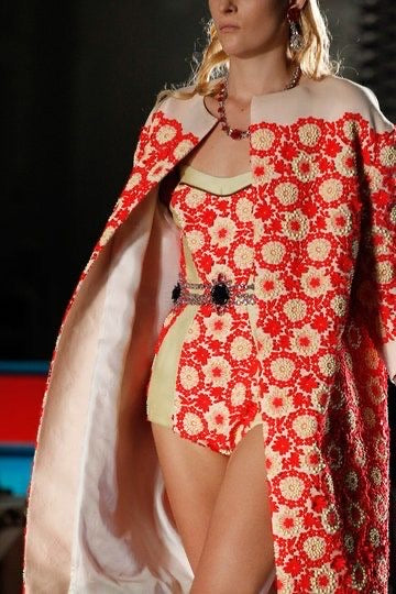 Prada Most Wanted Spring 2012 Floral Embroidered Pinup Bodysuit