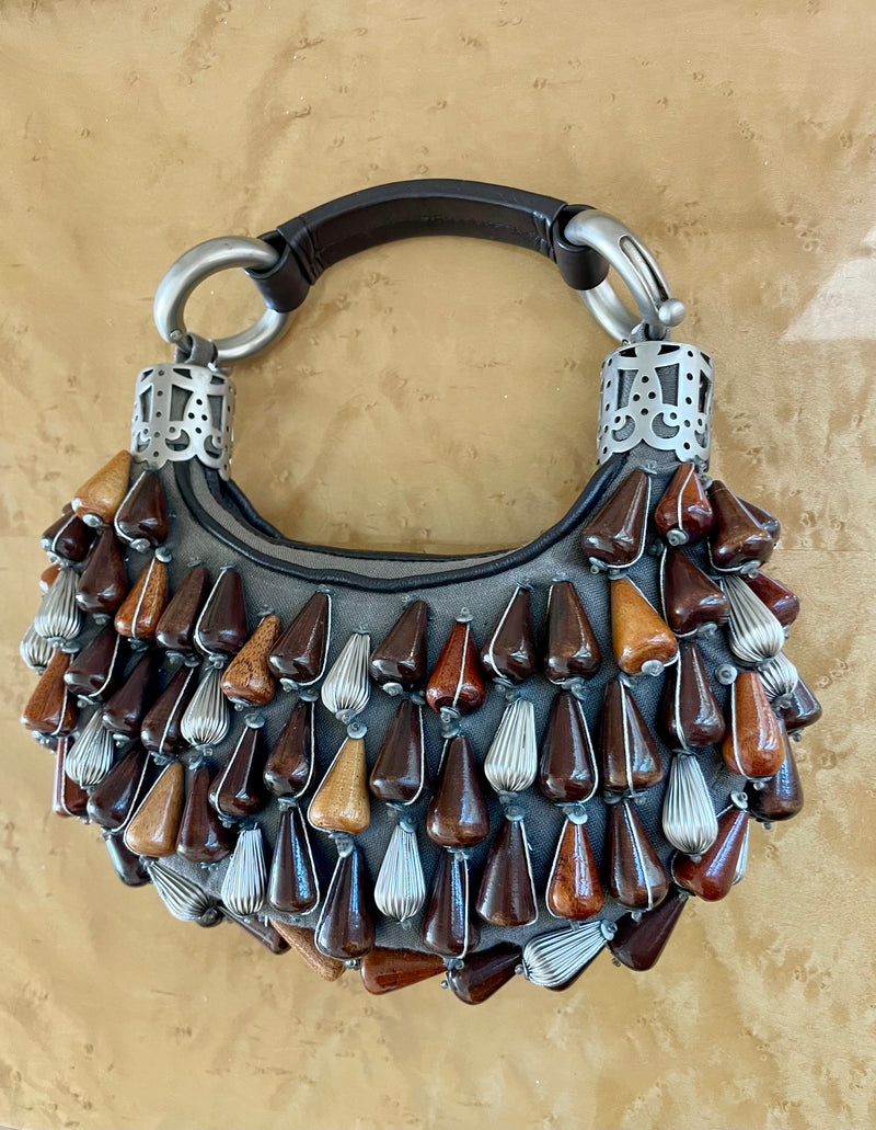 Vintage Chloé Wood Beaded Bag
