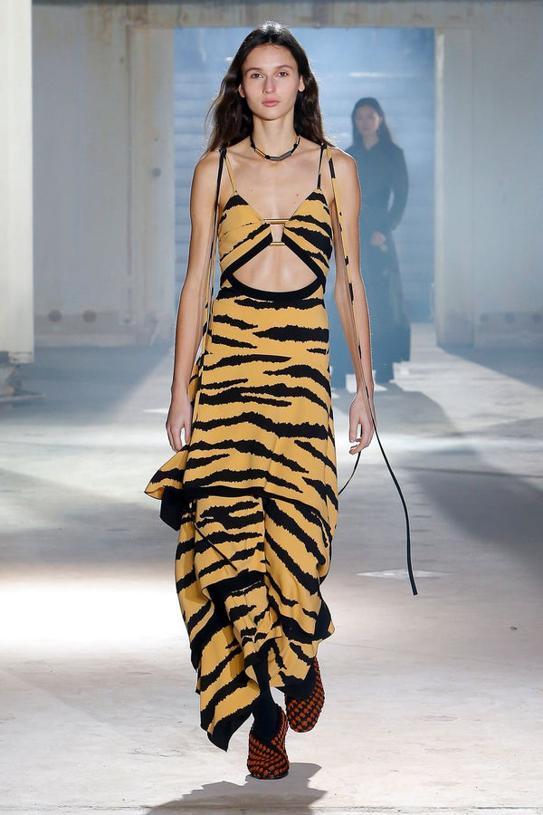 Proenza Schouler Fall 2018 Tiger Print Cutout Dress