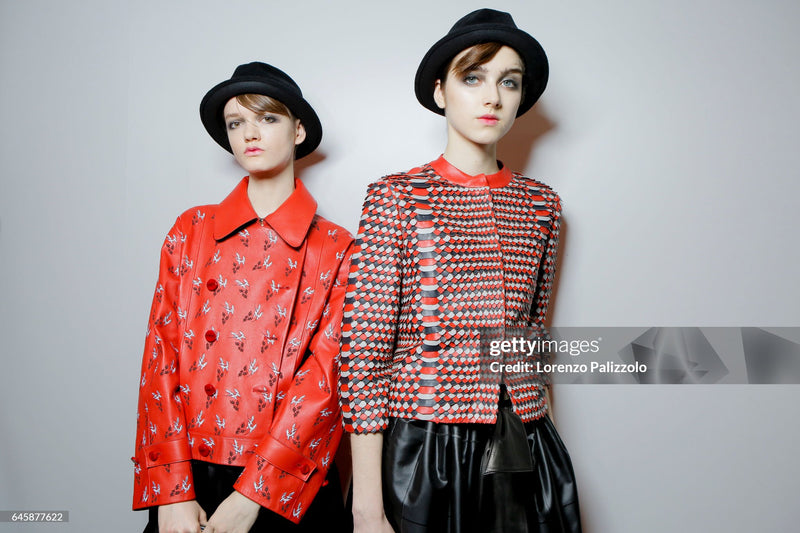 Giorgio Armani Red Leather Jacket & Belt Fall 2017