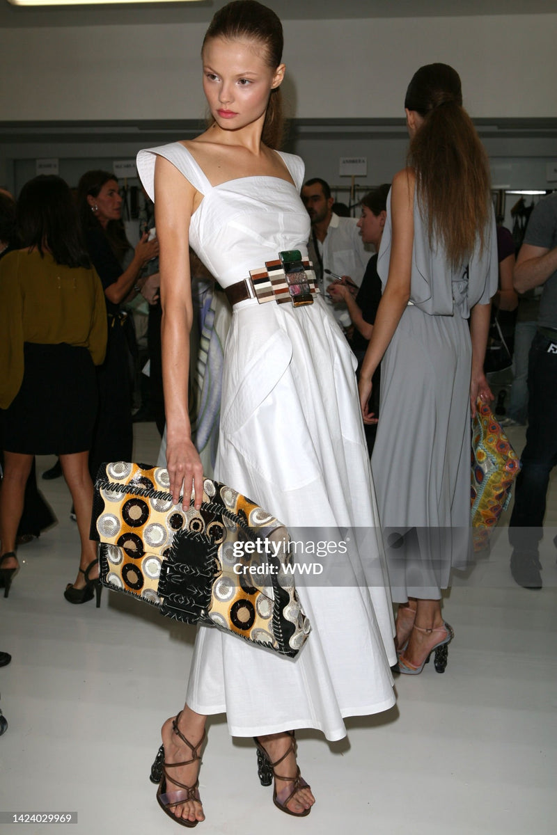 Fendi by Karl Lagerfeld Maxi Baguette Snake Skin Shoulder Bag – Spring 2008