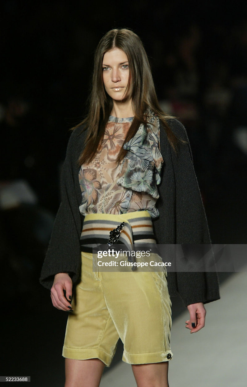 Missoni Fall 2005 Multicolor Knit Obi Belt with Leather Trim