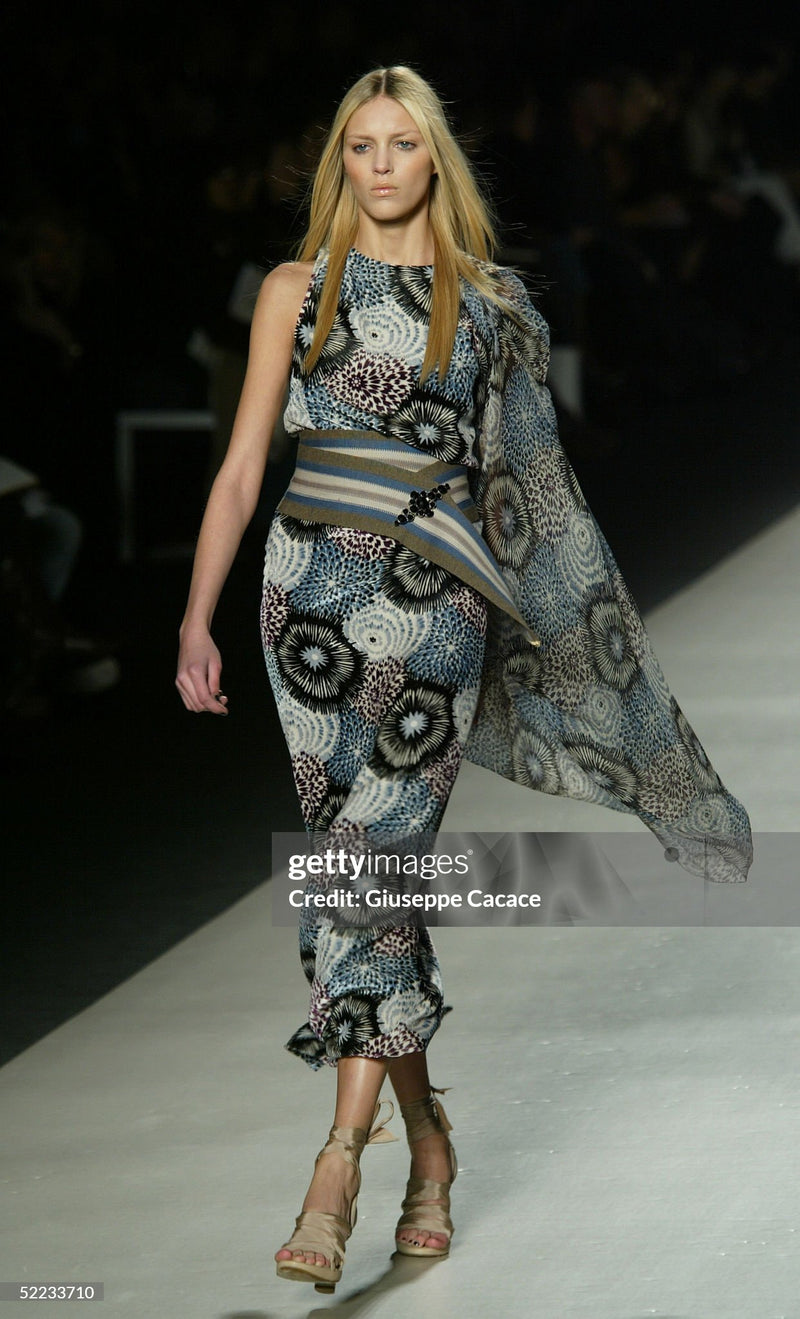 Missoni Fall 2005 Multicolor Knit Obi Belt with Leather Trim