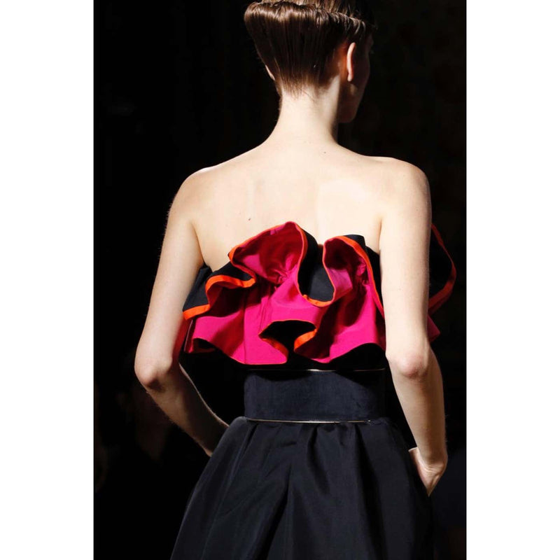 Yves Saint Laurent YSL Runway Balck & Pink Flamenco Dress, Spring 2011
