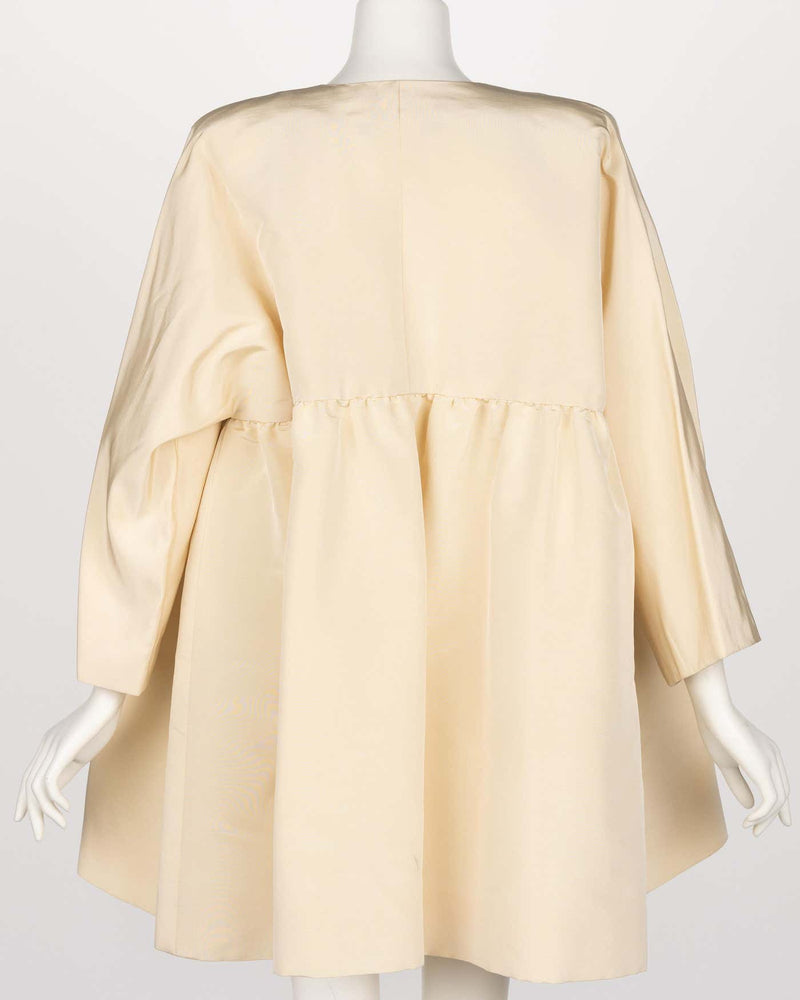 Vintage Givenchy Couture Crème Silk Jacket Coat, 1990s