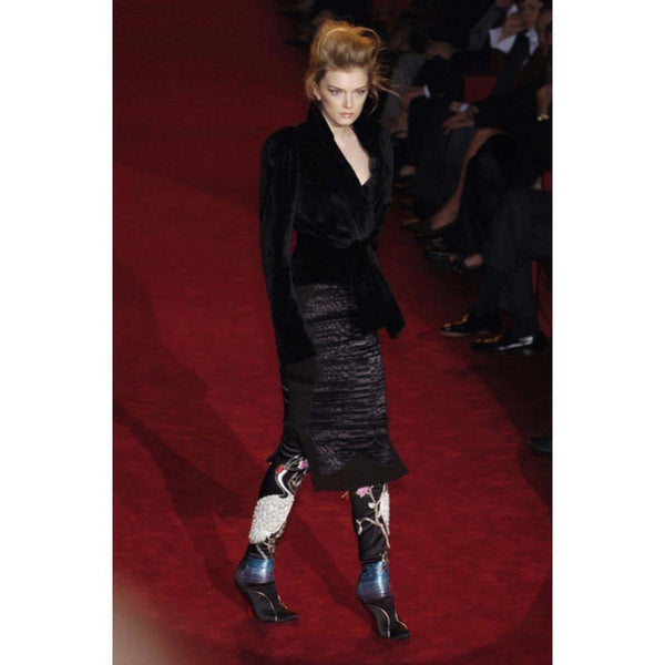 Yves Saint Laurent Tom Ford F/W 2004 Silk Embroidered Boots YSL