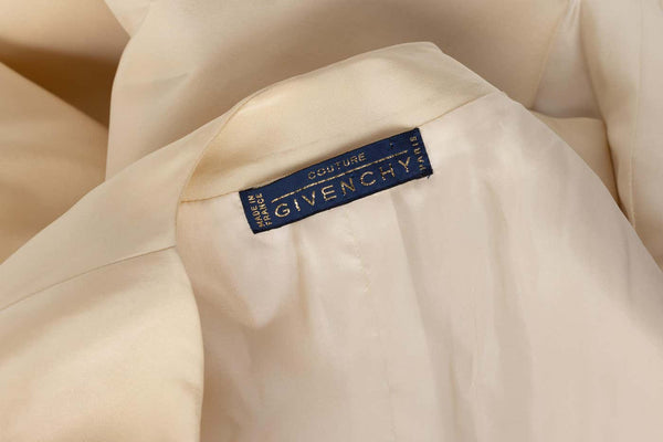 Vintage Givenchy Couture Crème Silk Jacket Coat, 1990s