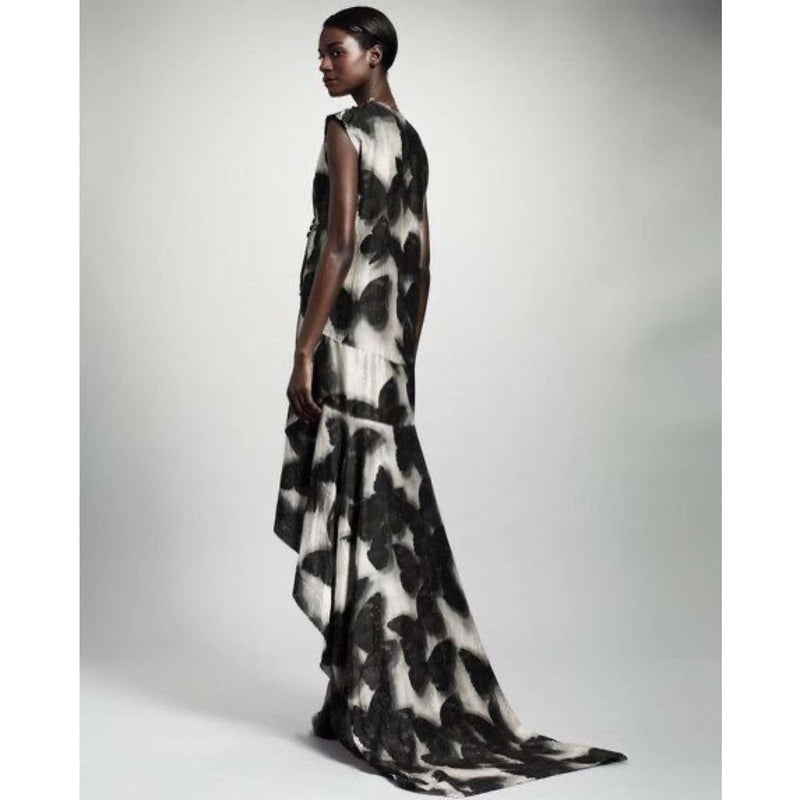 Lanvin Alber Elbaz F/W 2013 Silk Butterfly Print Fishtail Dress