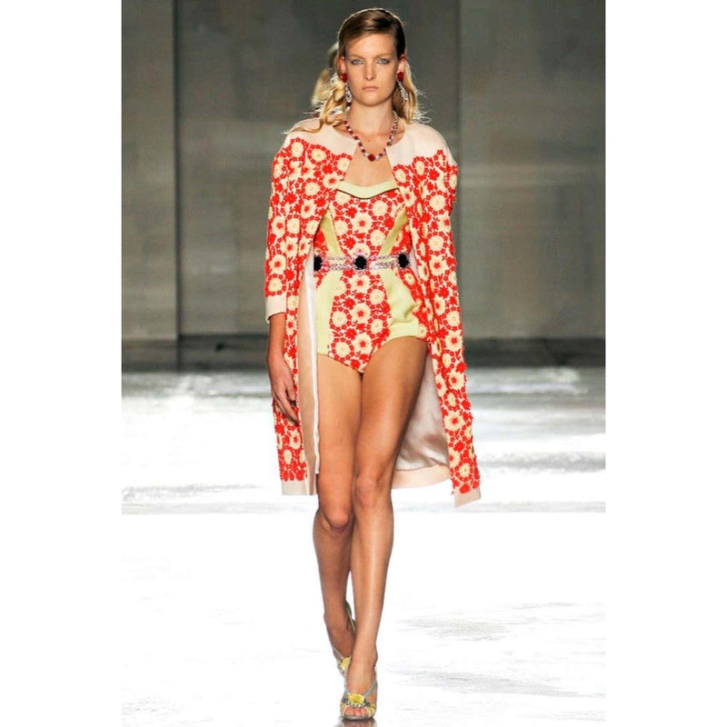 Prada Most Wanted Spring 2012 Floral Embroidered Pinup Bodysuit