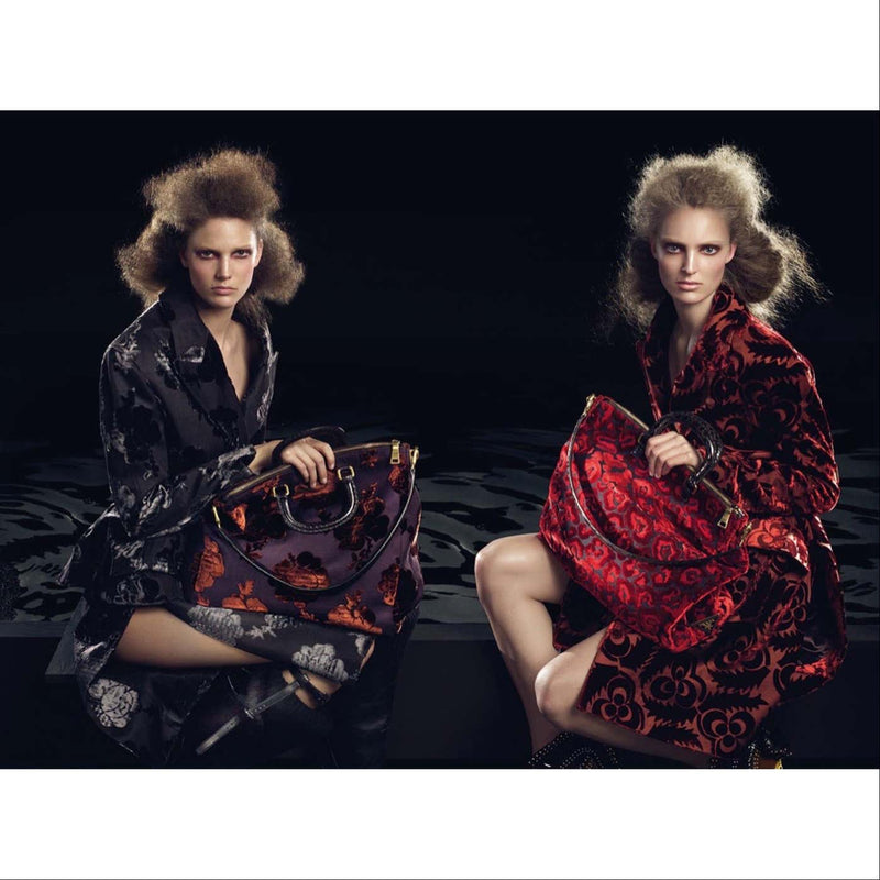 Prada F/W 2009 Runway Black Silk Velvet Floral Skirt Suit New W/Tags