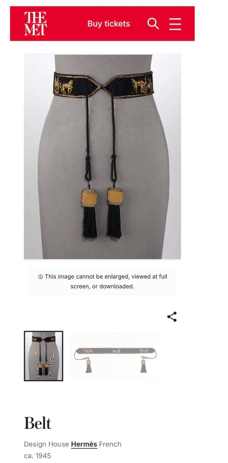 Vintage Hermès Embroidered Wool Felt Tassel Belt — Museum Piece, c. 1940s