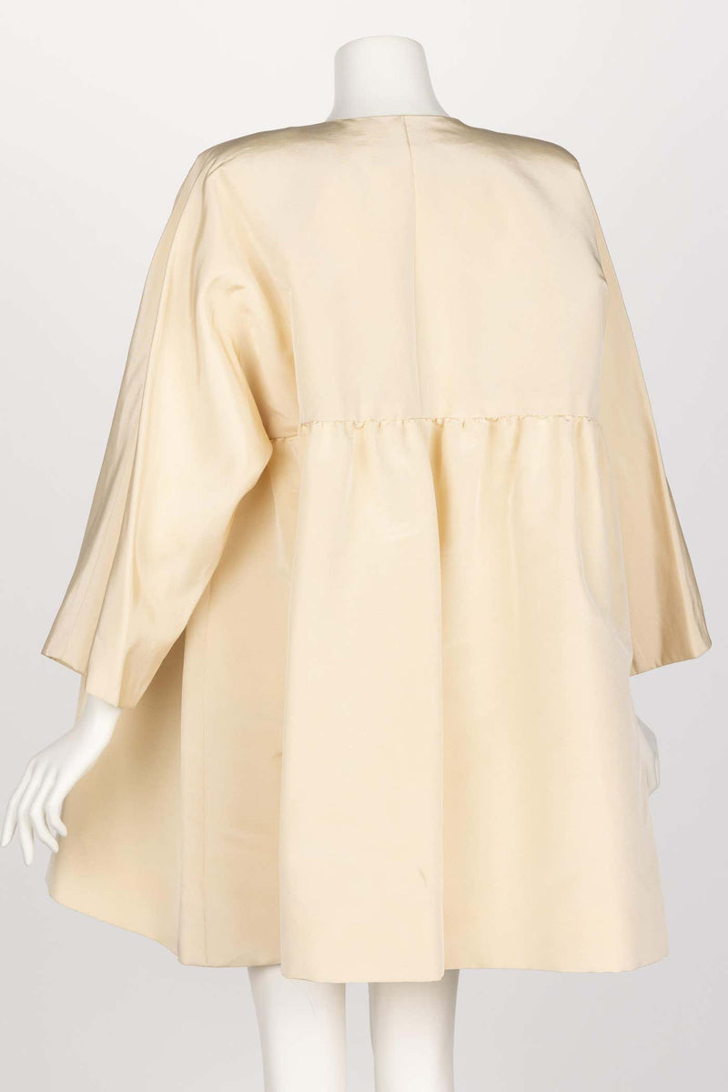 Vintage Givenchy Couture Crème Silk Jacket Coat, 1990s