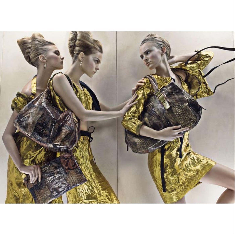 Prada Gold Metal Jacket Top & Skirt Set Spring 2009