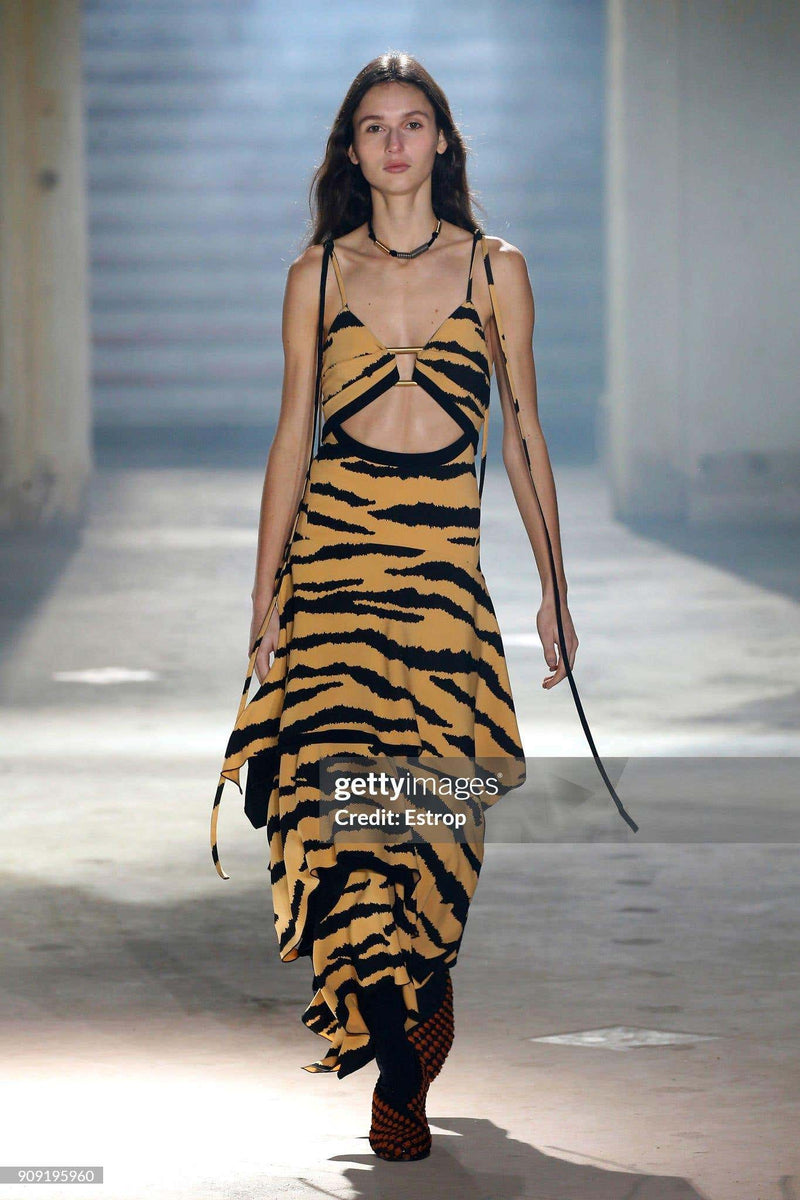 Proenza Schouler Fall 2018 Tiger Print Cutout Dress
