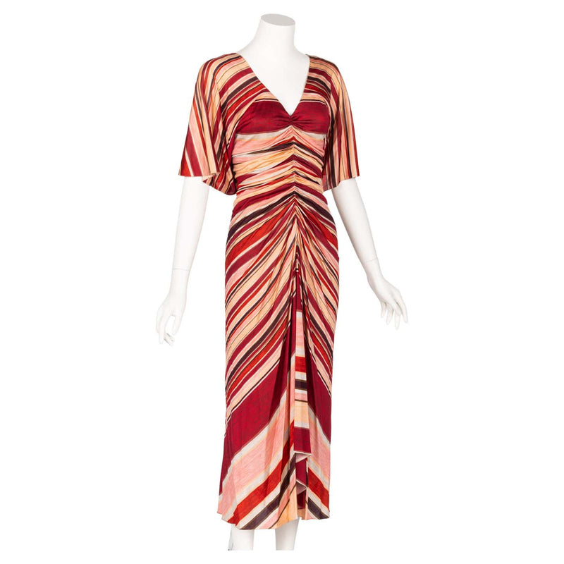 Marc Jacobs Spring 2011 Red & Pink Striped Silk Dress